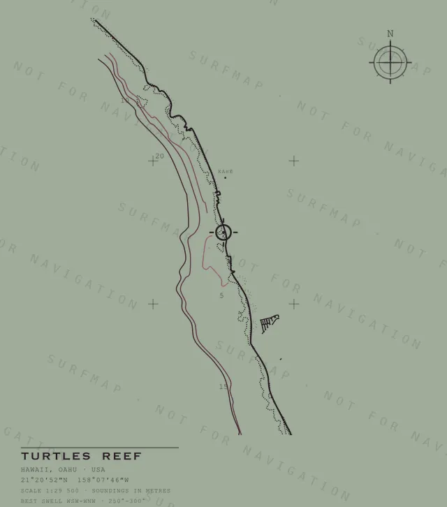 Turtles Reef chart, the full artwork printed on the back