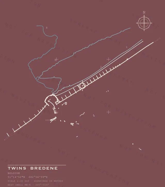 Twins Bredene chart, the full artwork printed on the back