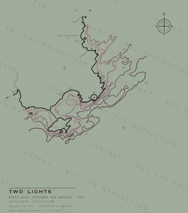 Two Lights chart, the full artwork printed on the back
