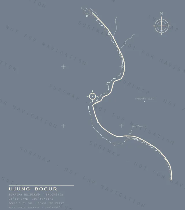 Ujung Bocur chart, the full artwork printed on the back