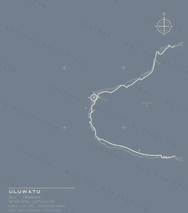 Uluwatu chart, the full artwork printed on the back