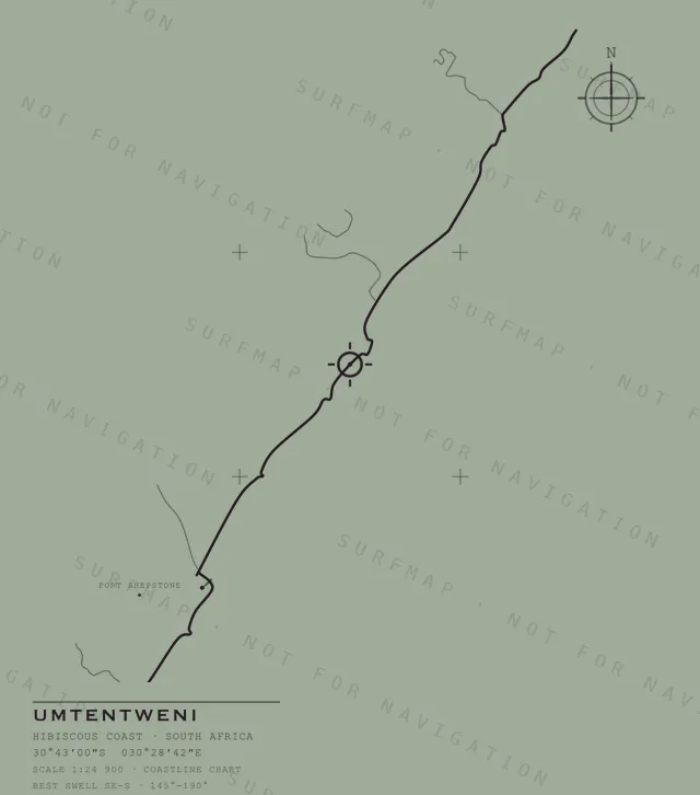 Umtentweni chart, the full artwork printed on the back