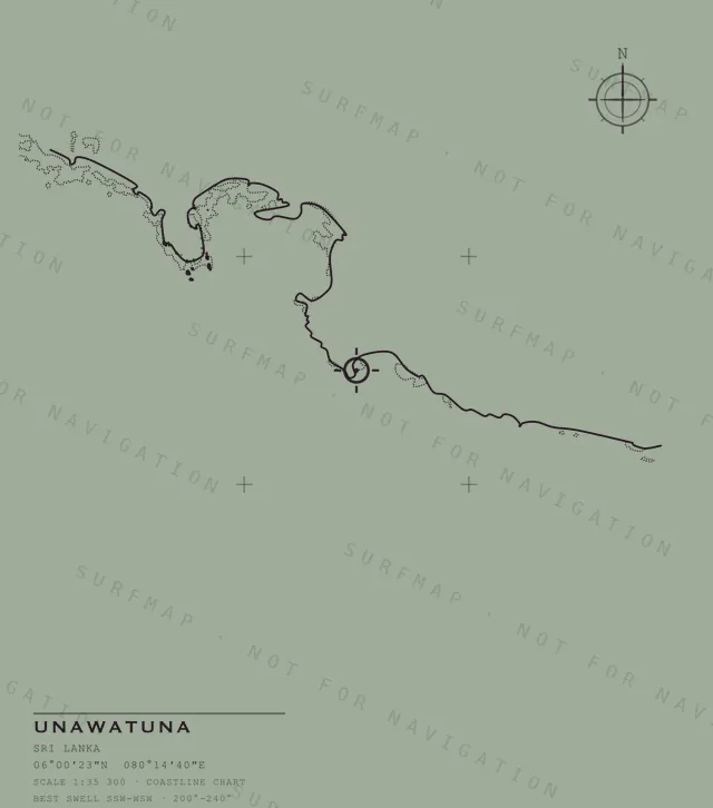 Unawatuna chart, the full artwork printed on the back