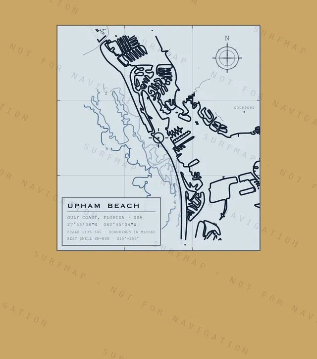 Upham Beach chart, the full artwork printed on the back