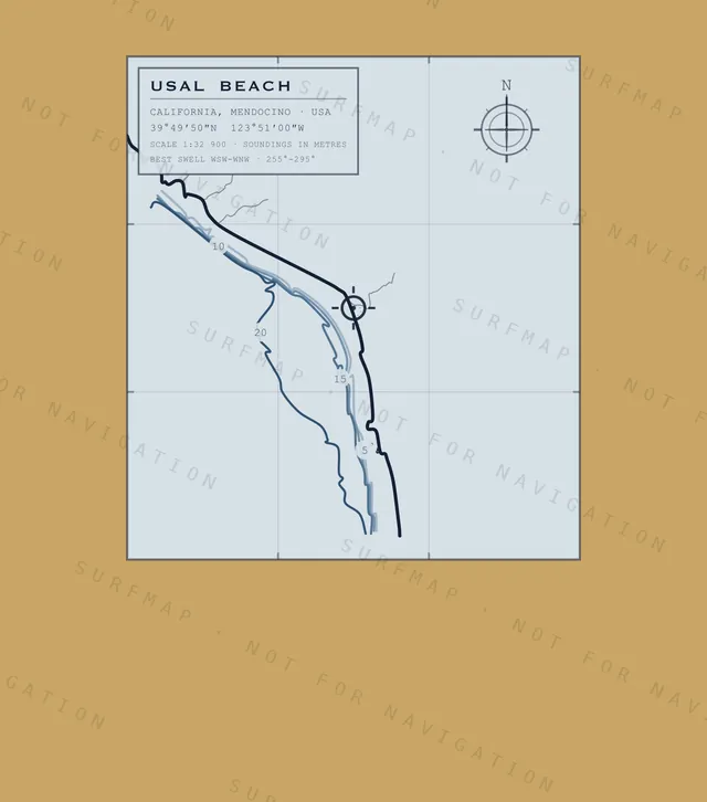 Usal Beach chart, the full artwork printed on the back
