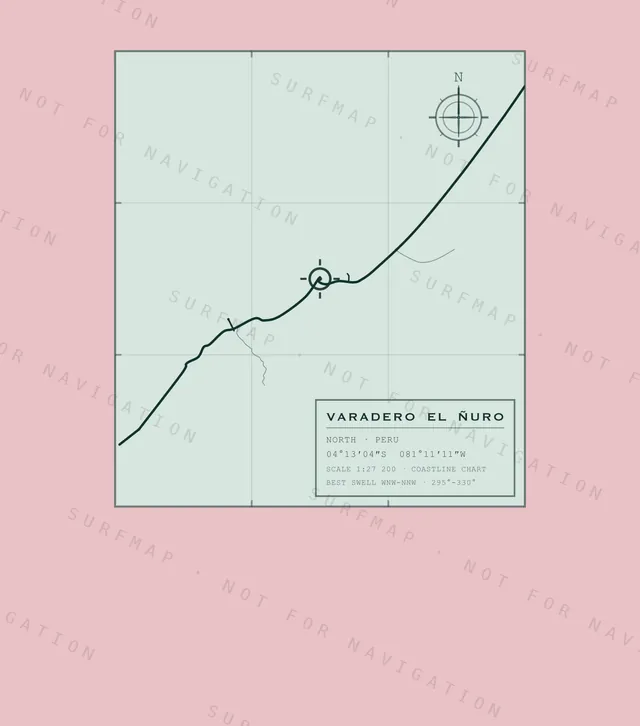 Varadero El Ñuro chart, the full artwork printed on the back