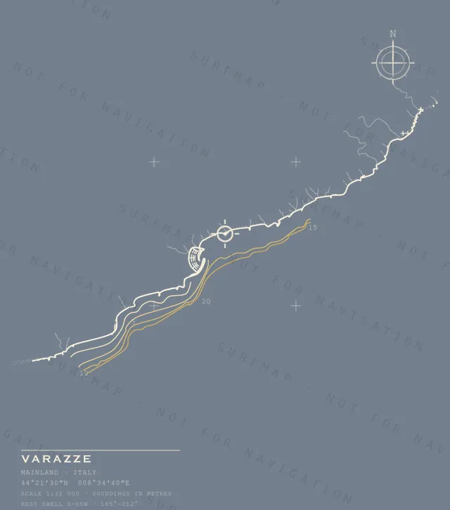 Varazze chart, the full artwork printed on the back