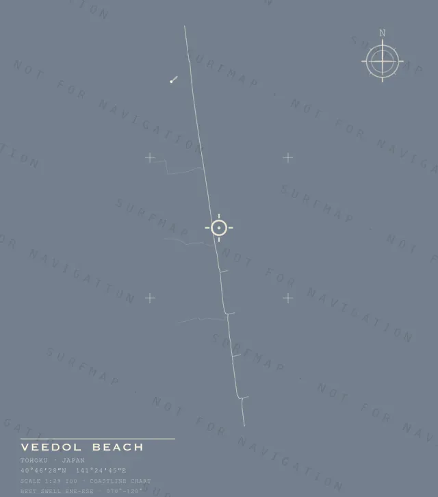 Veedol Beach chart, the full artwork printed on the back