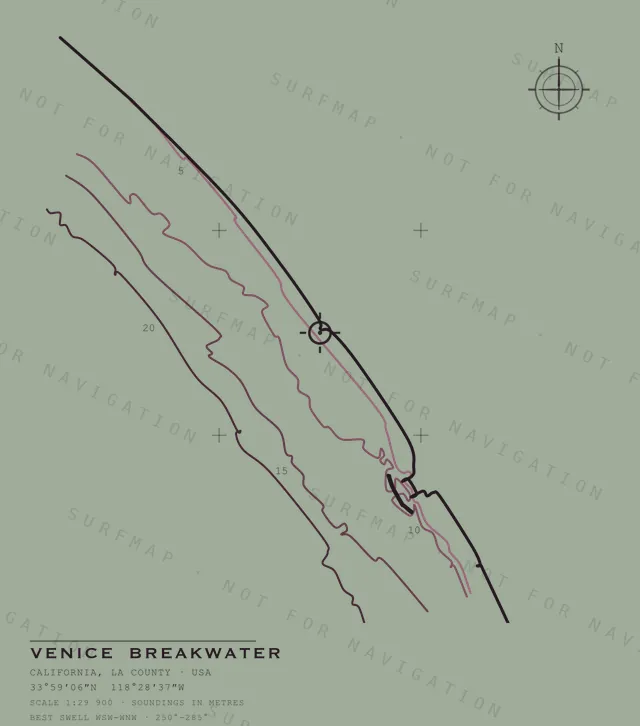 Venice Breakwater chart, the full artwork printed on the back