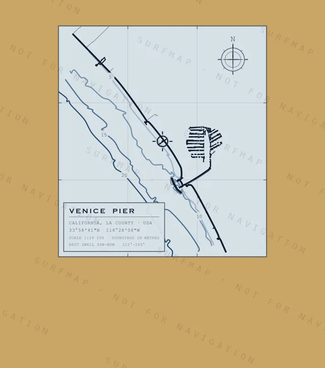Venice Pier chart, the full artwork printed on the back