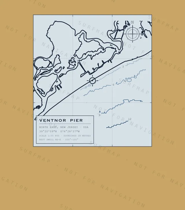Ventnor Pier chart, the full artwork printed on the back