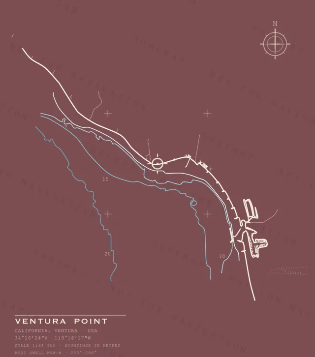 Ventura Point chart, the full artwork printed on the back