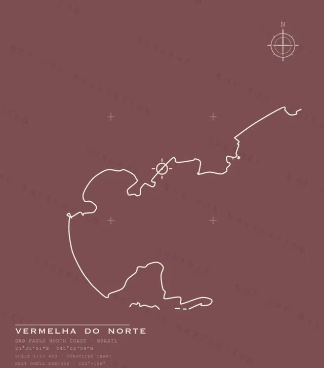 Vermelha do Norte chart, the full artwork printed on the back