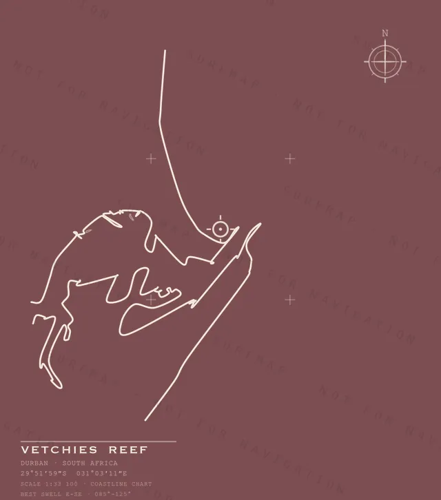Vetchies Reef chart, the full artwork printed on the back