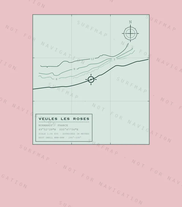 Veules les Roses chart, the full artwork printed on the back