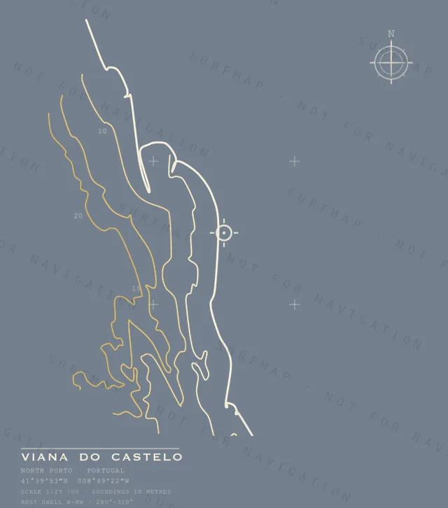 Viana do Castelo chart, the full artwork printed on the back