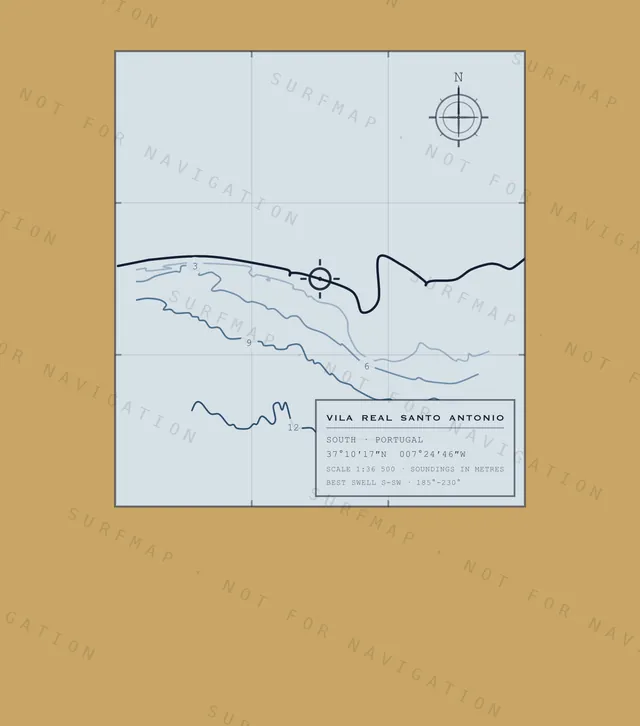 Vila Real Santo Antonio chart, the full artwork printed on the back
