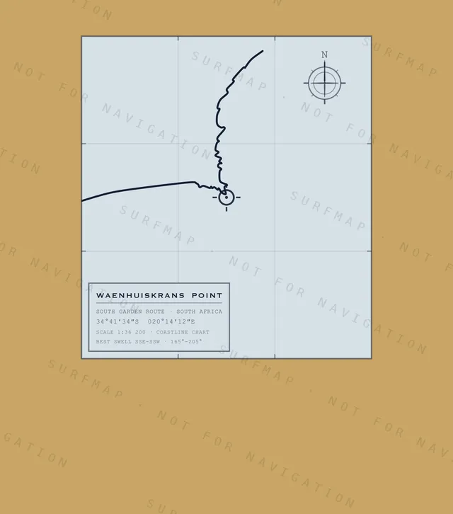 Waenhuiskrans Point chart, the full artwork printed on the back