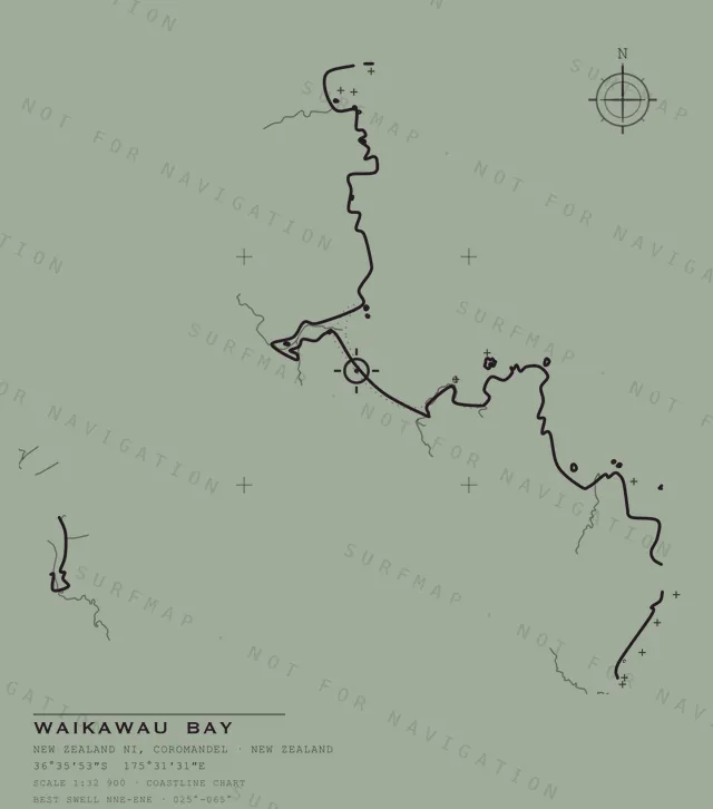 Waikawau Bay chart, the full artwork printed on the back