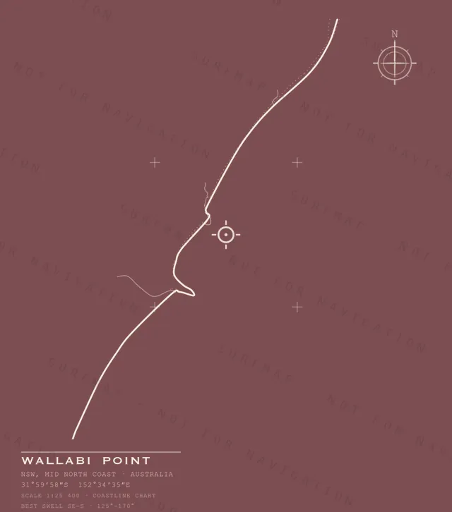 Wallabi Point chart, the full artwork printed on the back