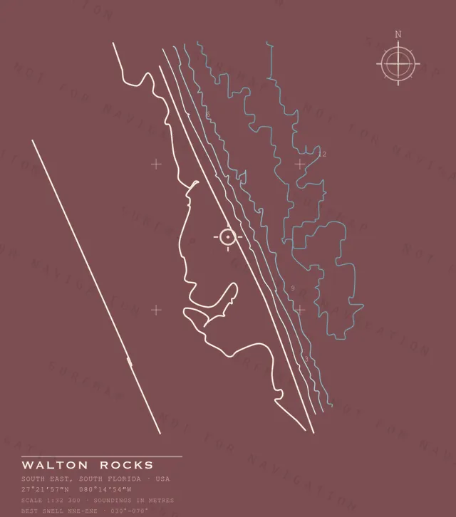 Walton Rocks chart, the full artwork printed on the back