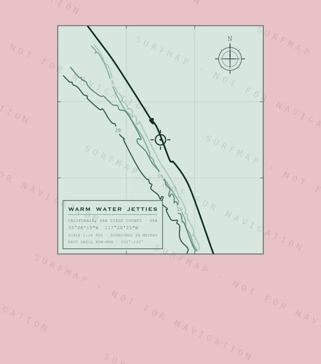 Warm Water Jetties chart, the full artwork printed on the back