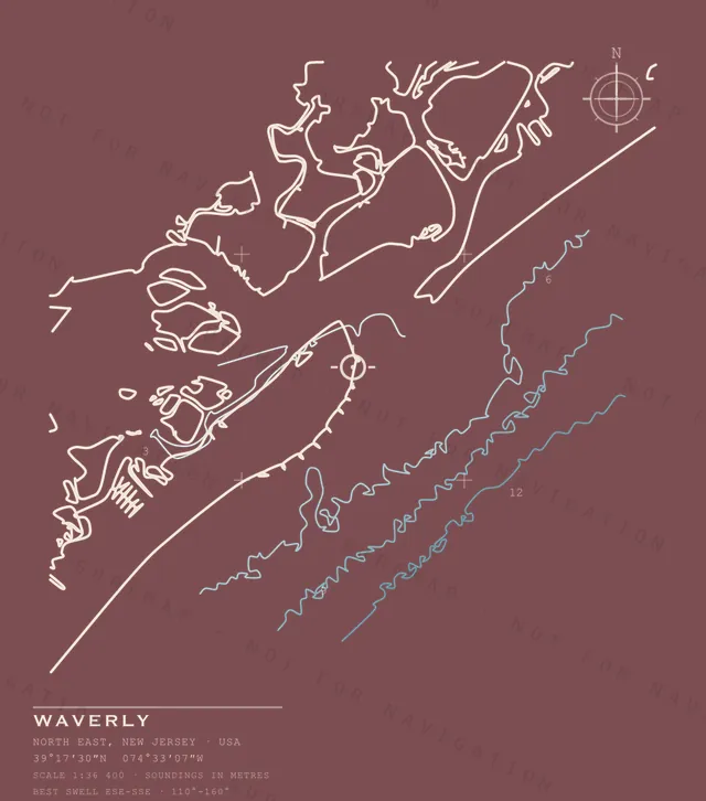 Waverly chart, the full artwork printed on the back