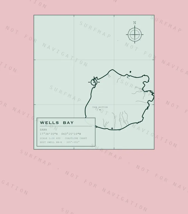 Wells Bay chart, the full artwork printed on the back