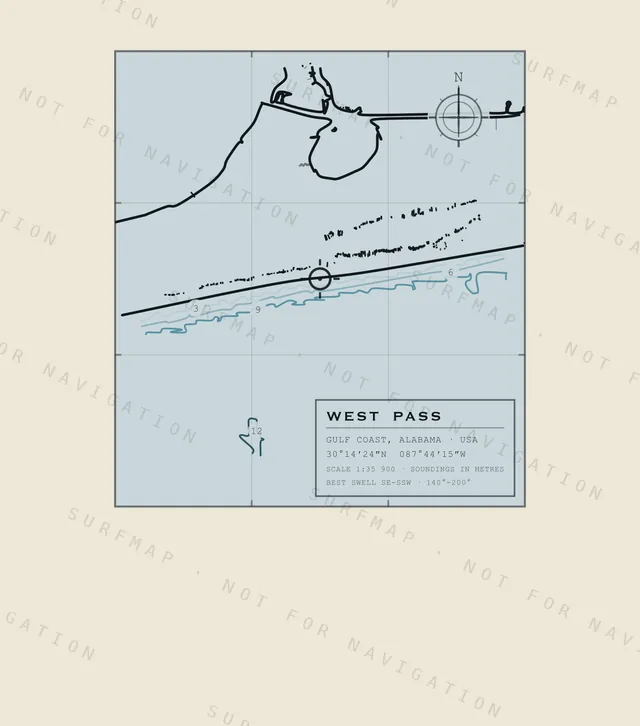 West Pass chart, the full artwork printed on the back