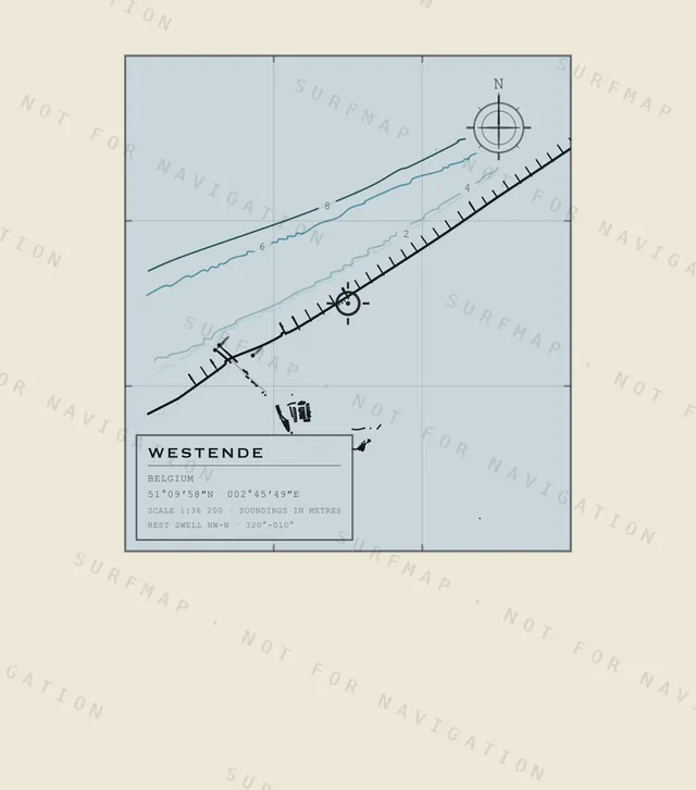 Westende chart, the full artwork printed on the back