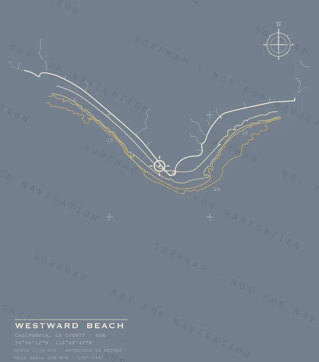 Westward Beach chart, the full artwork printed on the back