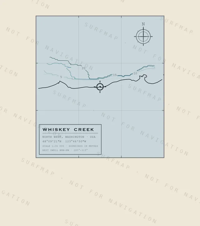 Whiskey Creek chart, the full artwork printed on the back