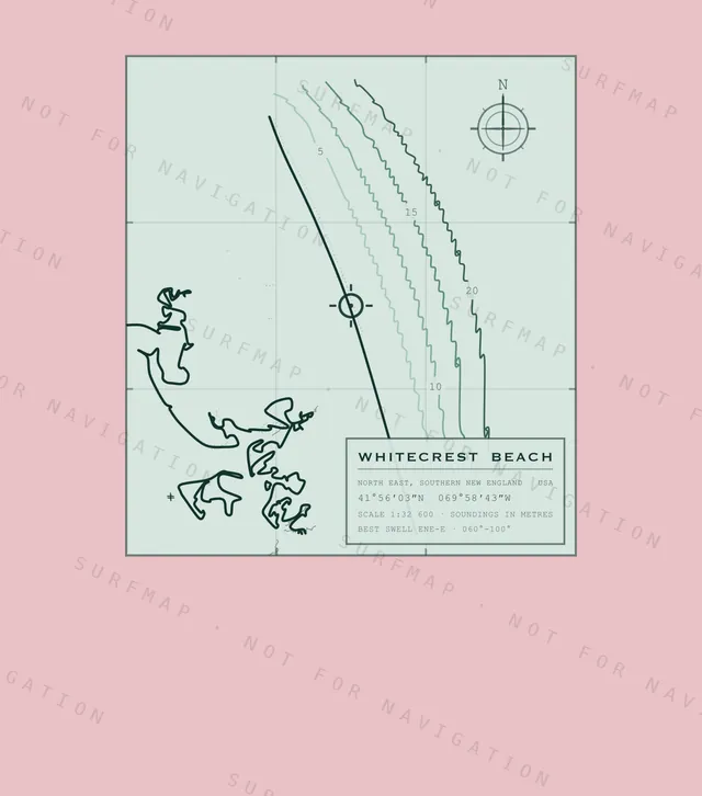 Whitecrest Beach chart, the full artwork printed on the back
