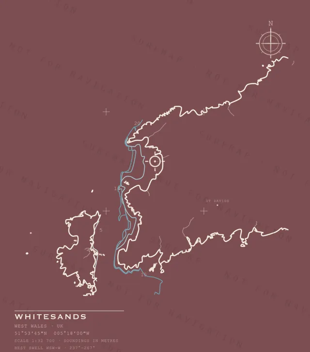 Whitesands chart, the full artwork printed on the back