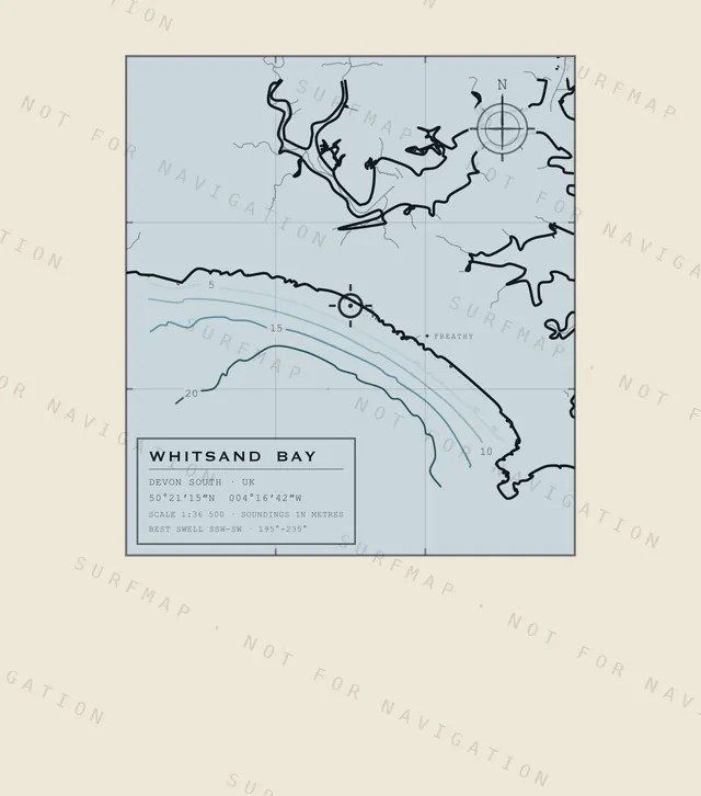 Whitsand Bay chart, the full artwork printed on the back