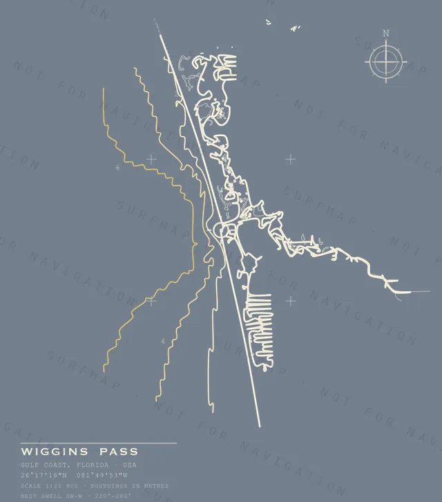 Wiggins Pass chart, the full artwork printed on the back