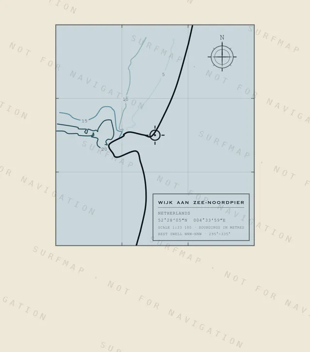 Wijk aan Zee-Noordpier chart, the full artwork printed on the back