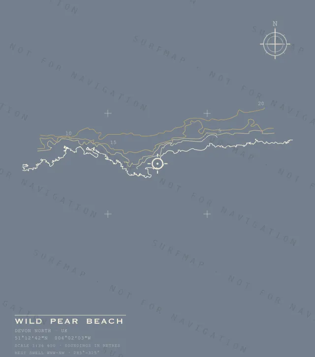 Wild Pear Beach chart, the full artwork printed on the back