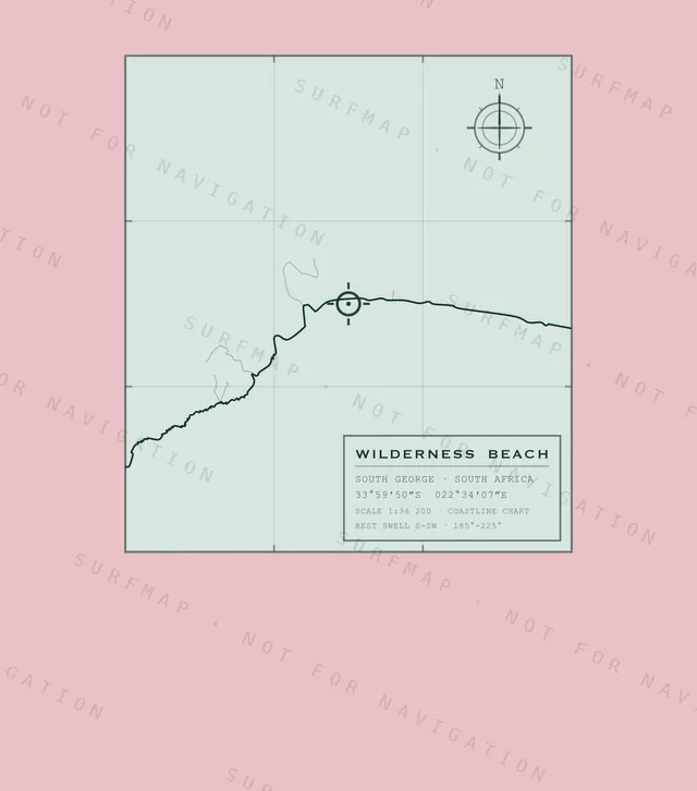 Wilderness Beach chart, the full artwork printed on the back
