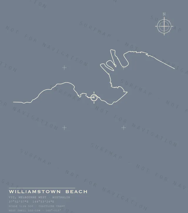 Williamstown Beach chart, the full artwork printed on the back