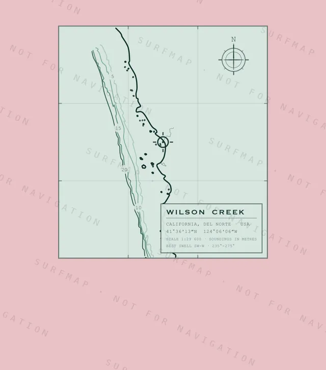Wilson Creek chart, the full artwork printed on the back