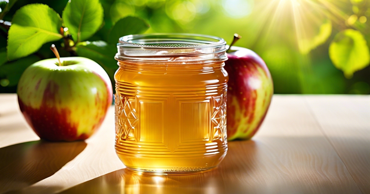 what is apple pectin - apples on a table next to a jar of honey