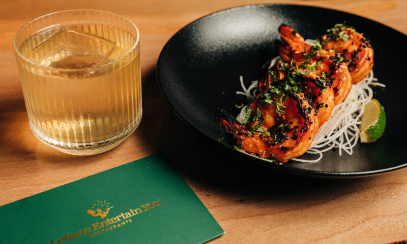 Lettuce Entertain You Gift Card, Sushi-san Old Fashioned and Shrimp