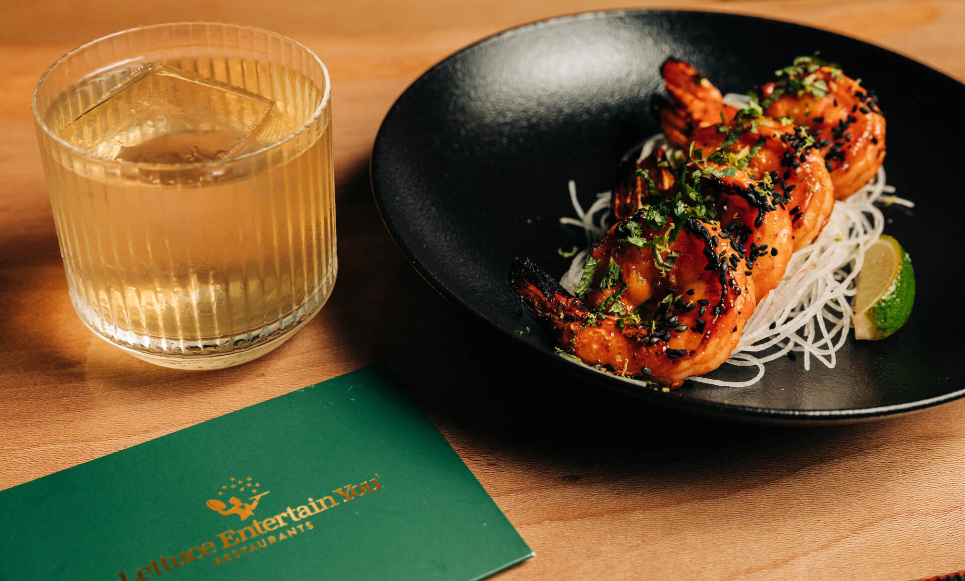 Lettuce Entertain You Gift Card, Sushi-san Old Fashioned and Shrimp
