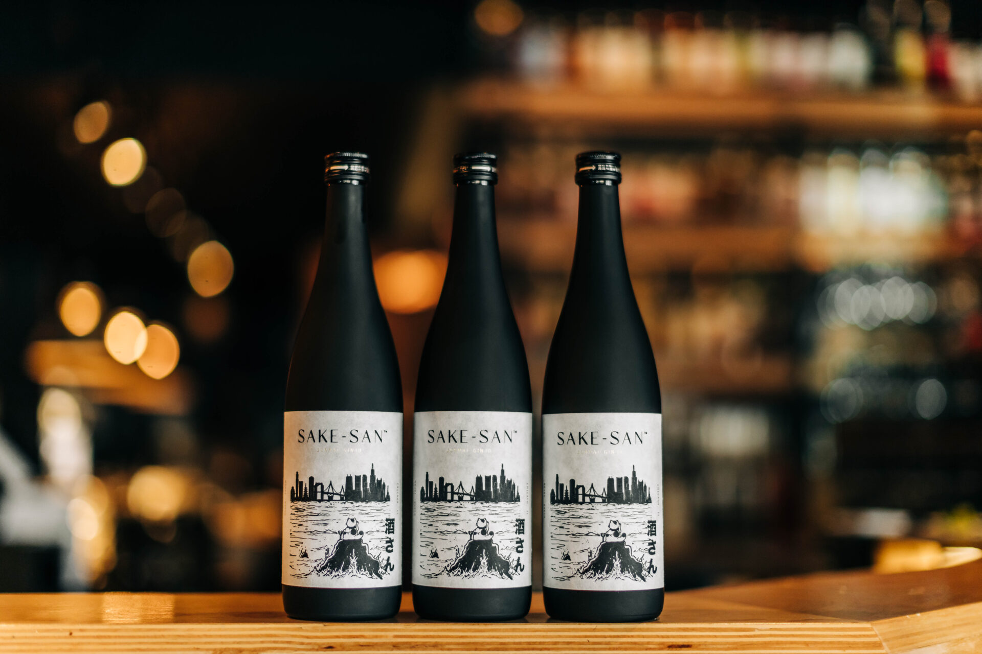 Three bottles of Sake-San
