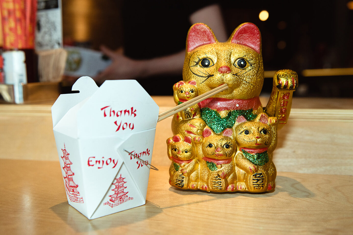 Thank you Enjoy Drink and Lucky Cat
