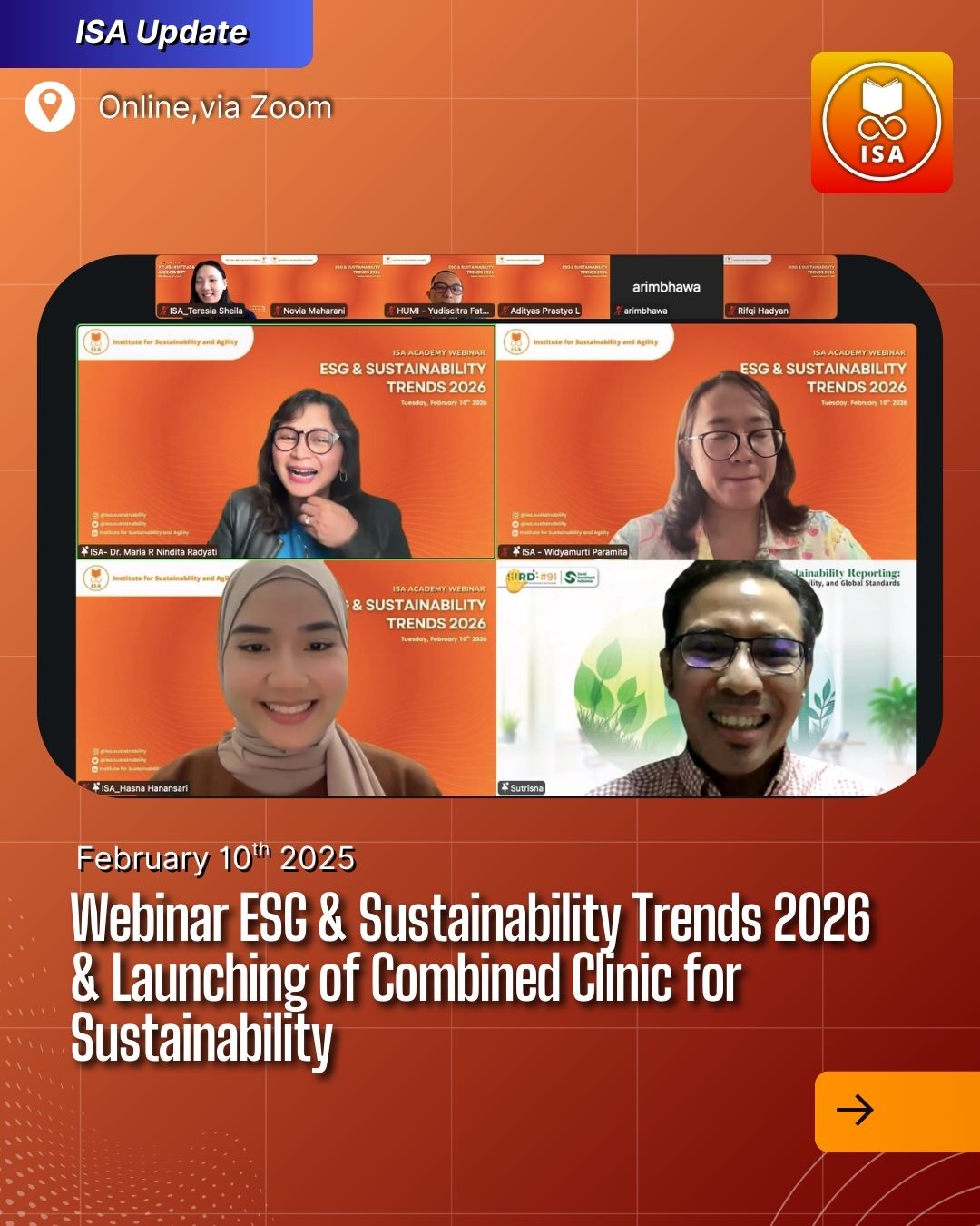 ISA Academy Webinar "ESG & Sustainability Trends 2026 & Launching of Combined Clinic for Sustainability" (5)
