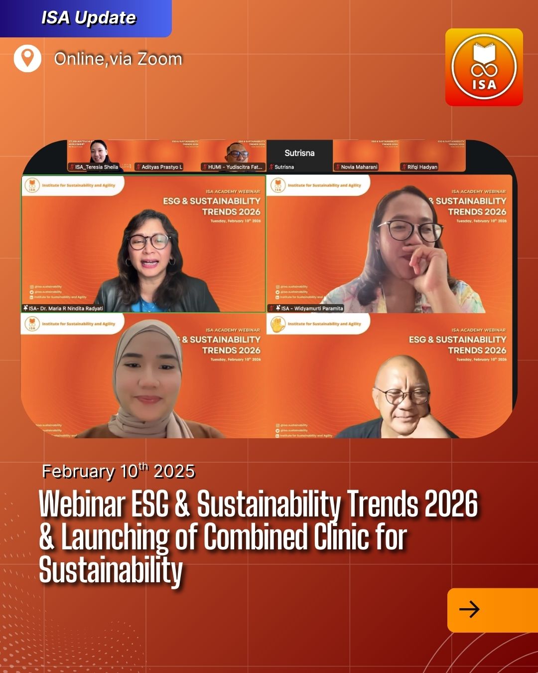 ISA Academy Webinar "ESG & Sustainability Trends 2026 & Launching of Combined Clinic for Sustainability" (6)