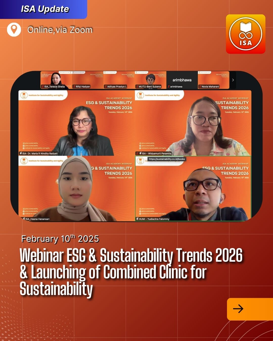 ISA Academy Webinar "ESG & Sustainability Trends 2026 & Launching of Combined Clinic for Sustainability" (4)