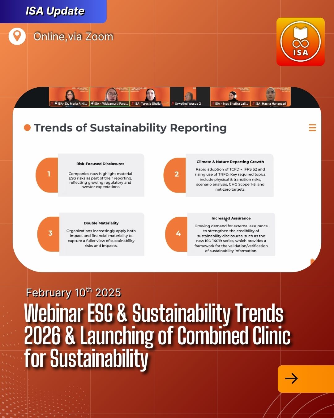 ISA Academy Webinar "ESG & Sustainability Trends 2026 & Launching of Combined Clinic for Sustainability" (2)